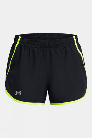 Under Armour Womens Fly By Shorts Black/High-Vis Yellow/Reflective
