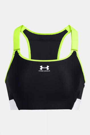 Under Armour Womens Heat Gear High Pocket Sports Bra Black/High Vis Yellow/White